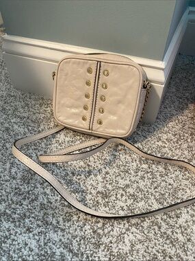 Michael Kors Women's Cream Crossbody Bag with Gold Stud Detail small